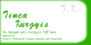 timea kurgyis business card